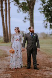Everlasting Elopements couple holding hands during picture after ceremony at Strawberry Pines